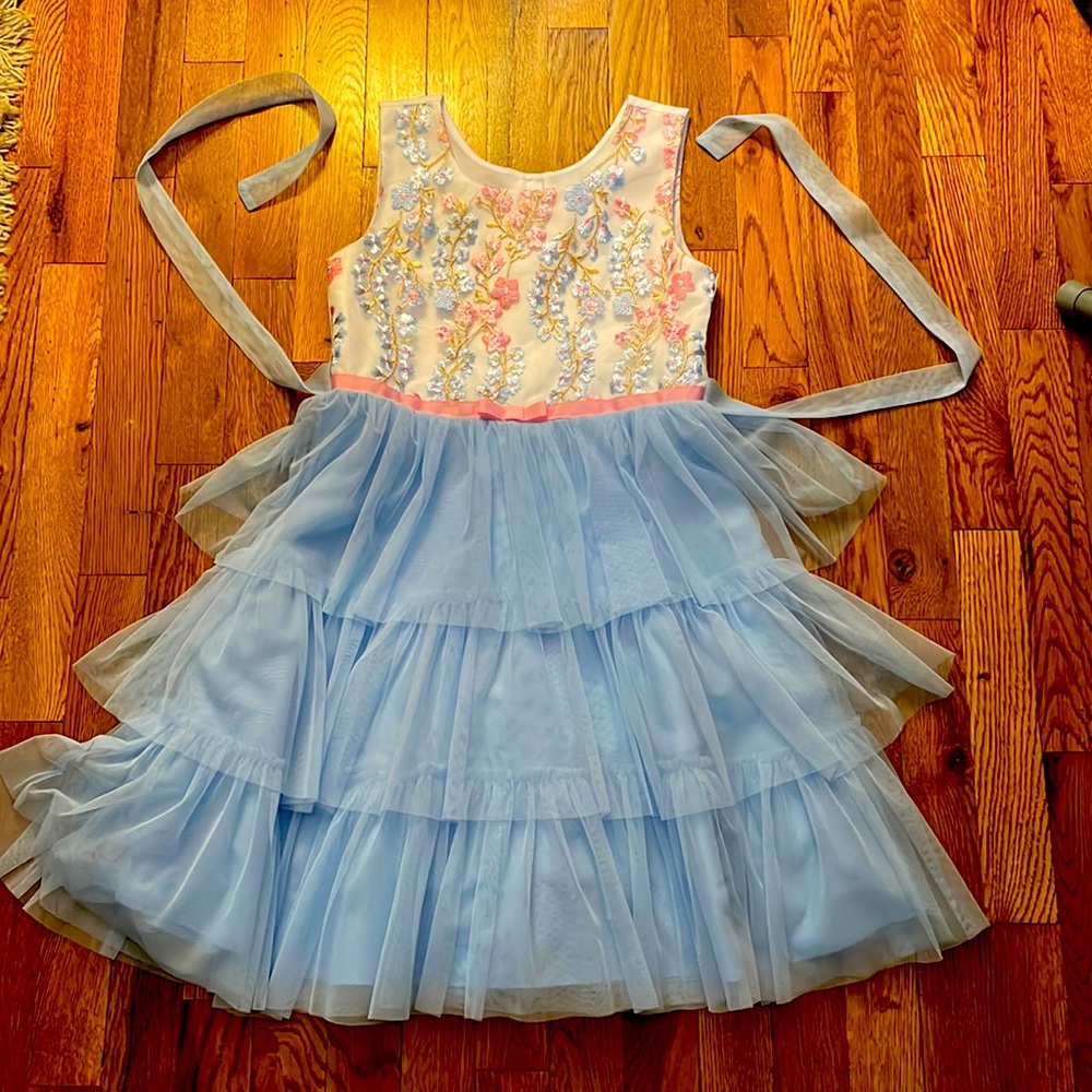 Girls Jona Michelle Embroidered Summer Dress size 10
